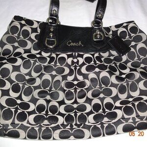 Coach Authentic Signature Black Satchel Shoulder Bag